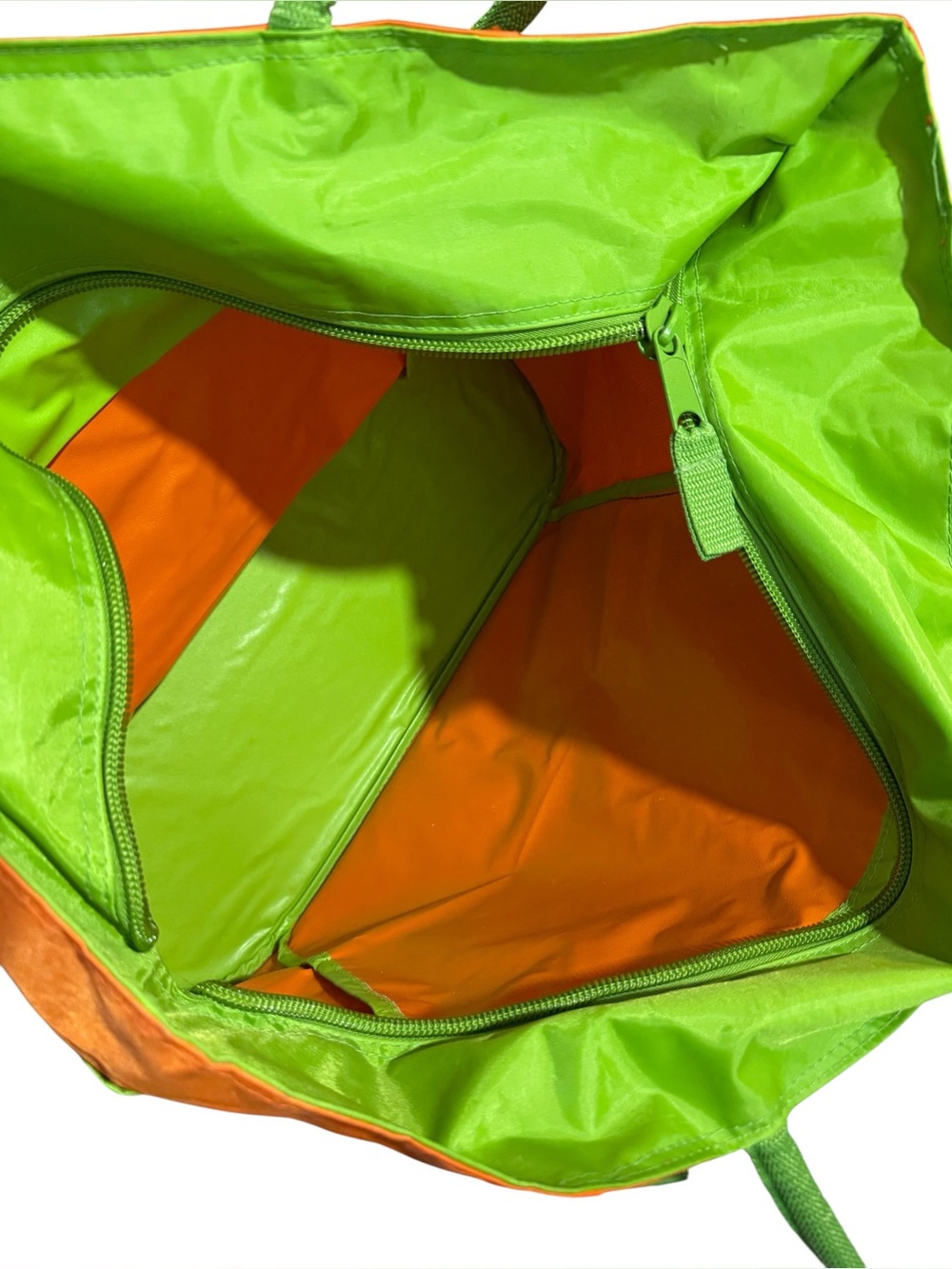 Vintage Totes Beach Bag, Vibrant orange and lime - Picture 4 of 16